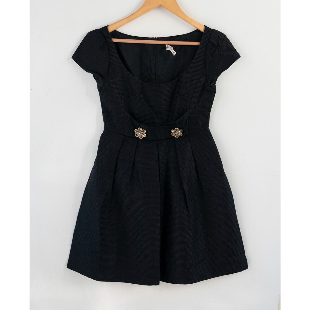 Nanette Lepore‎ Vintage Little Black Epic OTTOMAN Dress Size 2